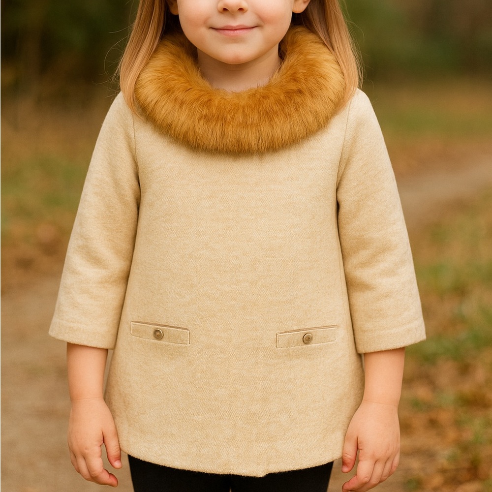 ✨ Janie & Jack Faux Fur Collar Kid’s Jacket – Size 5 ✨